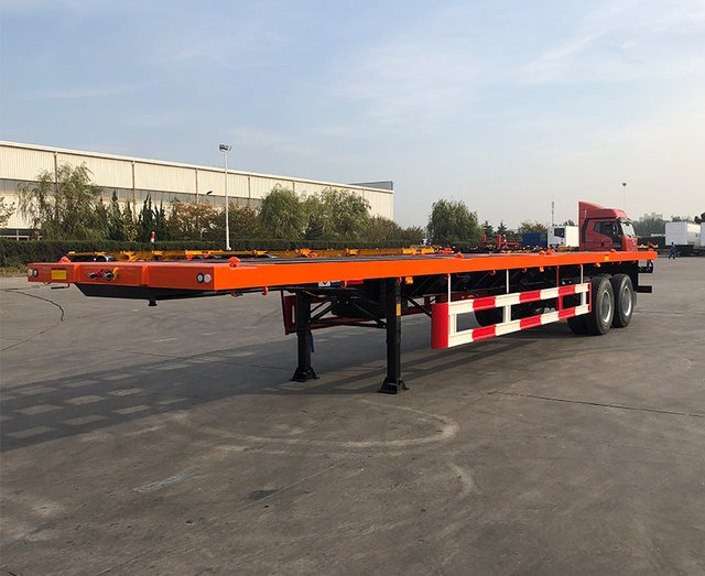 2 axles flatbed semi trailer