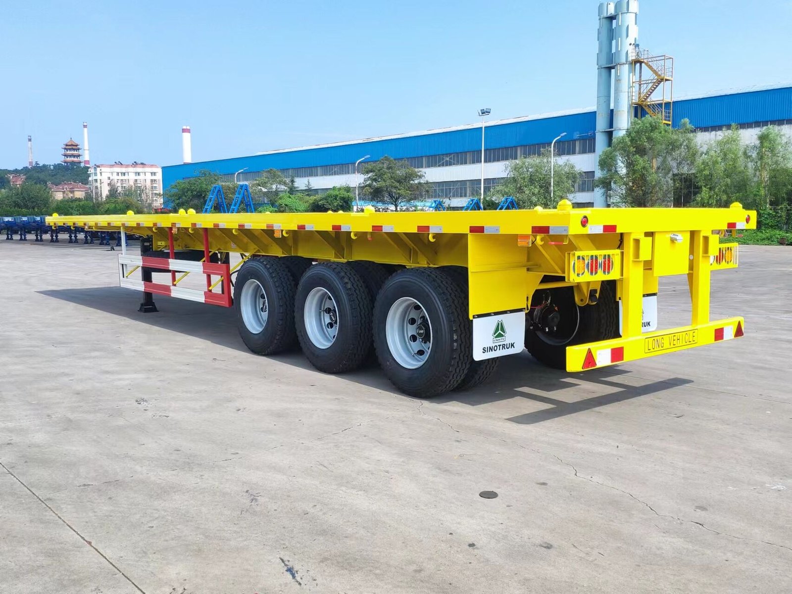 3 Axles flatbed semi trailer