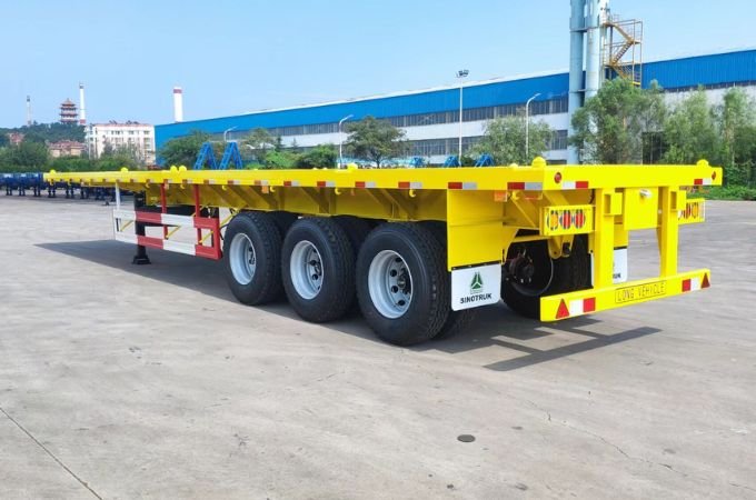 3 axles flatbed semi trailer